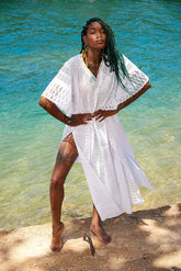 Robe de plage longue Libra White
